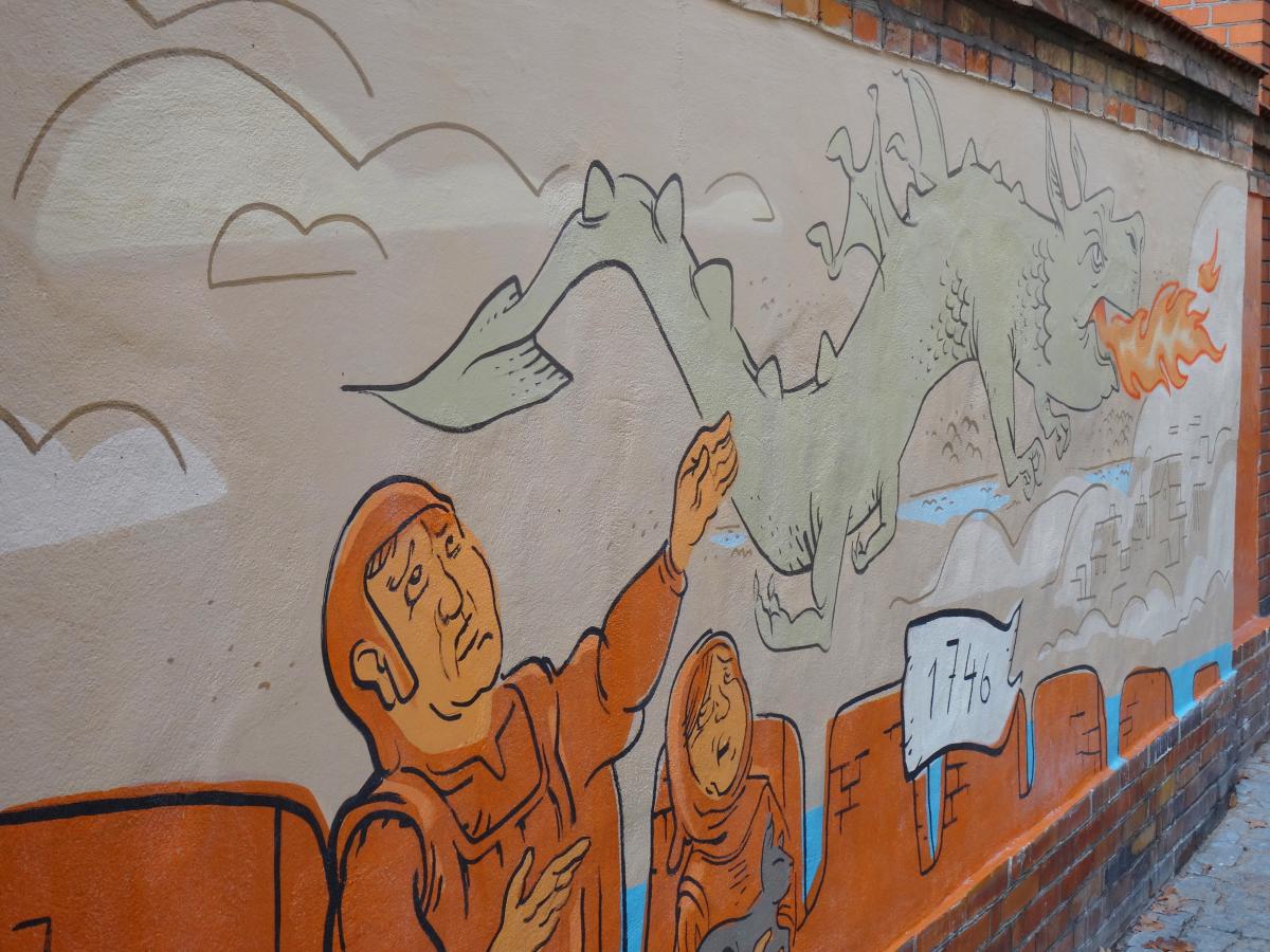 Mural - legenda o smoku Smocza część murala