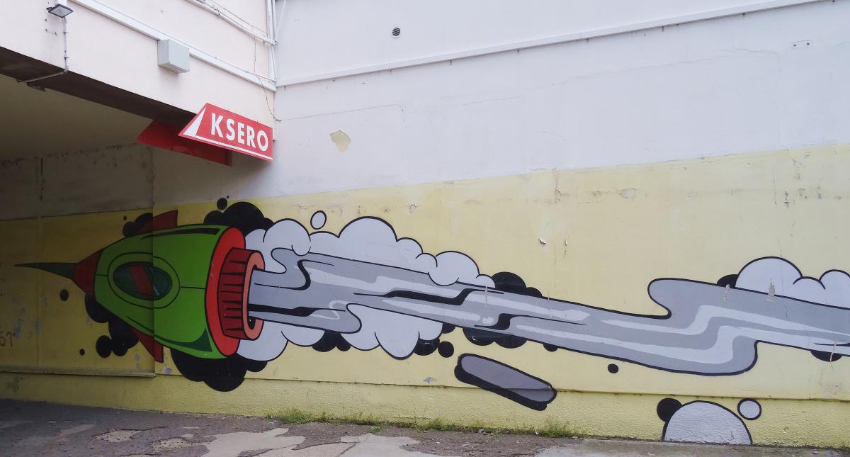 Mural 5 Mural przedstawiający rakietę