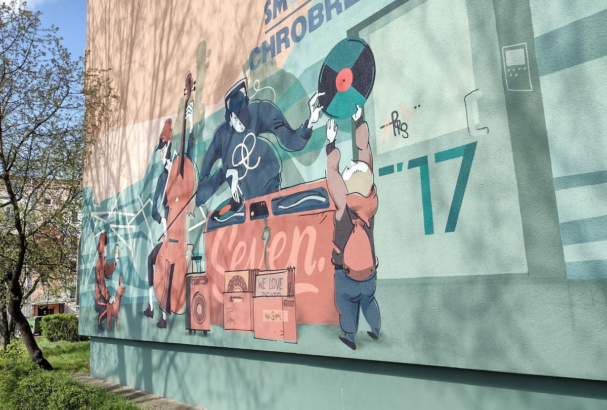 Mural Mural na ścianie bloku